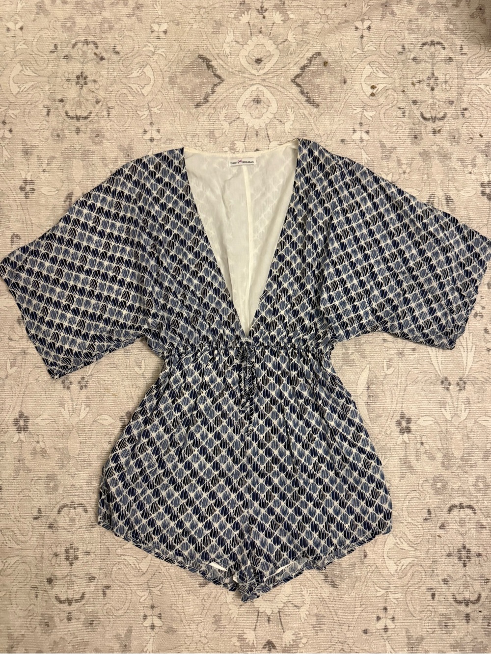 Blue Patterned Kimono Romper by Dainty Hooligan